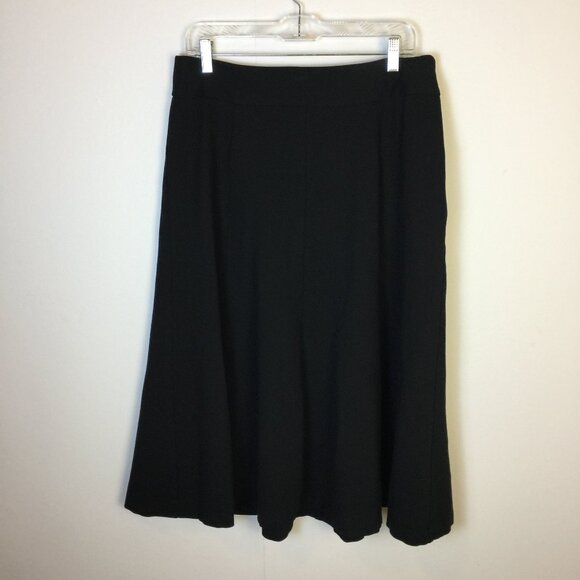 Coldwater Creek Dresses & Skirts - Coldwater Creek Boot Flare A-line Midi Skirt Size 16 Womans Black Ponte Knit